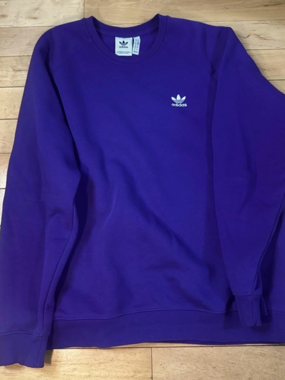 adidas Purple Crewneck Sweatshirt with White Trefoil